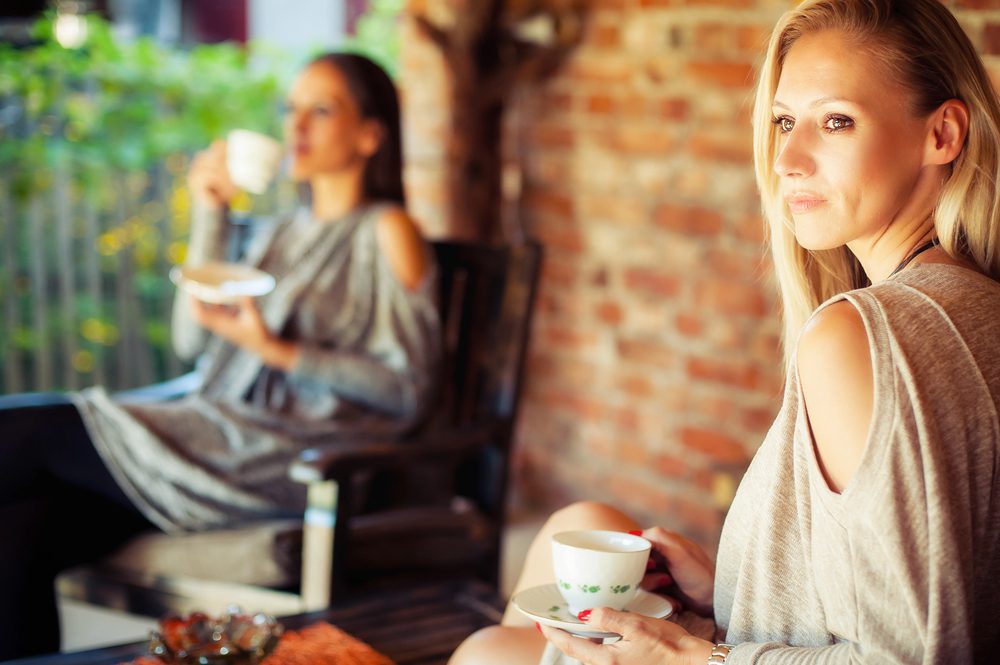 Two women having coffee. Things that mean less after 50...lots of acquaintances vs less but more meaningful friendships.